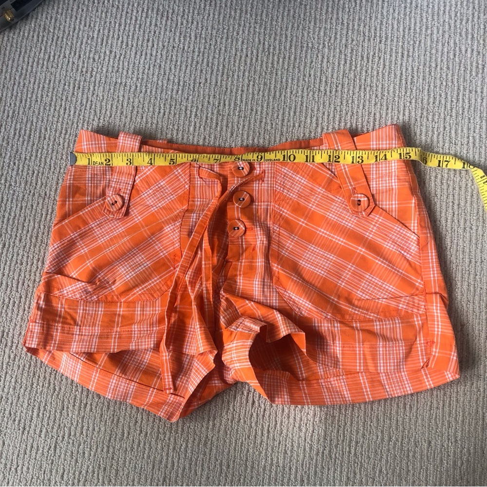 💥3/$10 Powder Room Orange Plaid Shorts Size 3 - Picture 3 of 6